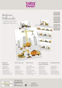 Jana Bettwäsche 100 X 135/40 X 60 Cm, Baustelle 16 Jana Bettwäsche 100 X 135/40 X 60 Cm, Baustelle -Babyfreude Deutschland Verkaufs-Shop 81fd6bb1dfd6feb744261b6b411ade3c