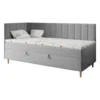Bett Maja 3 Kinderbett Boxspringbett - Jugendbett Einzelbett Links - Grau 90 X 200 Cm