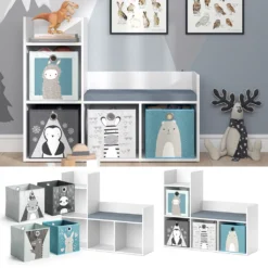 Vicco Kinderregal + Faltbox Luigi Weiß 107,2 X 88,6 X 30,9 Cm Holzwerkstoff