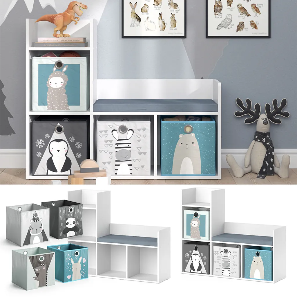 Vicco Kinderregal + Faltbox Luigi Weiß 107,2 X 88,6 X 30,9 Cm Holzwerkstoff 1 Vicco Kinderregal + Faltbox Luigi Weiß 107,2 X 88,6 X 30,9 Cm Holzwerkstoff