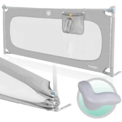 FROGGY Bettgitter 200cm Höhenverstellbar 73-105cm Baby Bettschutzgitter Für Kinder- & Elternbetten Geeignet