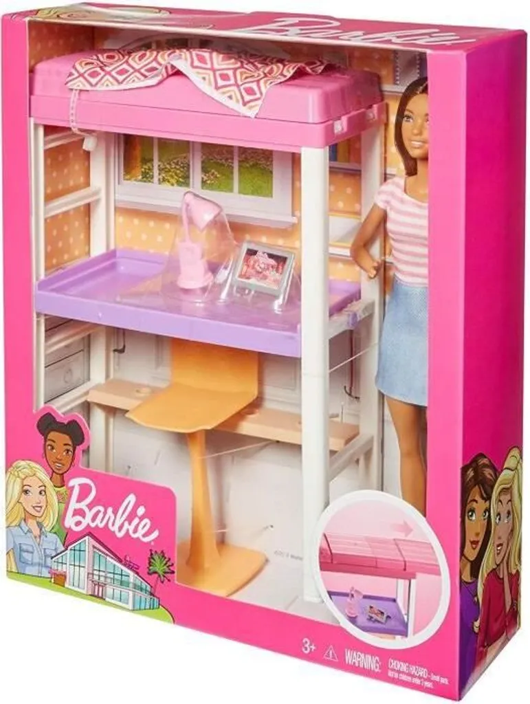 MATTEL Barbie Deluxe-Set Möbel Hochbett/Tisch Und Puppe 19 MATTEL Barbie Deluxe-Set Möbel Hochbett/Tisch Und Puppe – Bild 19