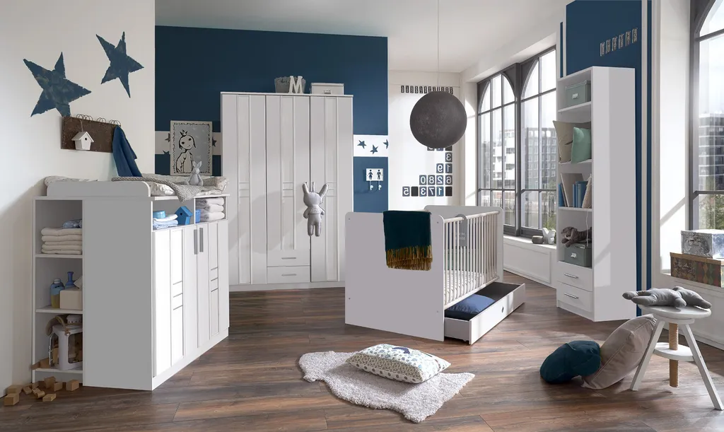 Komplett Babyzimmer Bela "Borkum" 7 Teiliges Komplett Set Mit Softclose In Weißeiche Und Leinenweiß, Babyzimmermöbel Komplett 1 Komplett Babyzimmer Bela "Borkum" 7 Teiliges Komplett Set Mit Softclose In Weißeiche Und Leinenweiß, Babyzimmermöbel Komplett