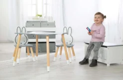 Roba Kinder Sitzgruppe Miffy®, 2 Kinderstühlen & 1 Tisch, Holz, Dunkelgrau, Weiß, Lackiert -Babyfreude Deutschland Verkaufs-Shop 8507a8da3e4d8df33289e0574b376d75