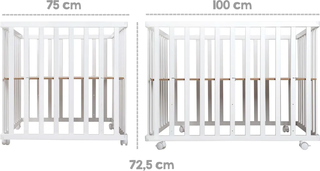Roba Laufgitter Klappbar, Bicolor, 75x100 Cm, Platzsparendes Spielgitter Inkl. Rollen, Holz 7 Roba Laufgitter Klappbar, Bicolor, 75x100 Cm, Platzsparendes Spielgitter Inkl. Rollen, Holz – Bild 7