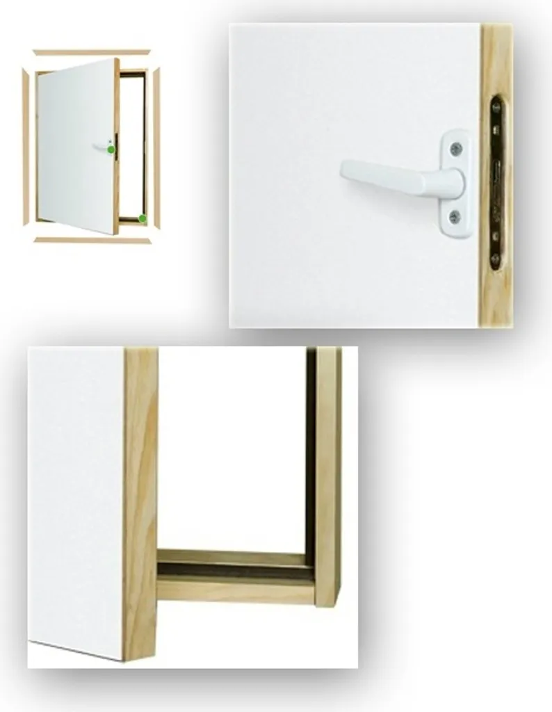 Kniestocktür Fakro DWK Abseitentür Drempeltür Wärmedämmung U=1,1 70x90 Weißen HDF-Platten 2 Kniestocktür Fakro DWK Abseitentür Drempeltür Wärmedämmung U=1,1 70x90 Weißen HDF-Platten – Bild 2