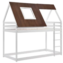 Merax Etagenbett Mit Rechtwinkliger Leiter Und Fallschutz, Dach Und Zäune, Kinderbett 90x200cm Stockbett Hausbett Aus Kiefer, Weiß Und Braun 23 Merax Etagenbett Mit Rechtwinkliger Leiter Und Fallschutz, Dach Und Zäune, Kinderbett 90x200cm Stockbett Hausbett Aus Kiefer, Weiß Und Braun -Babyfreude Deutschland Verkaufs-Shop 895148db86eb6ccc1c428c8f866e965a