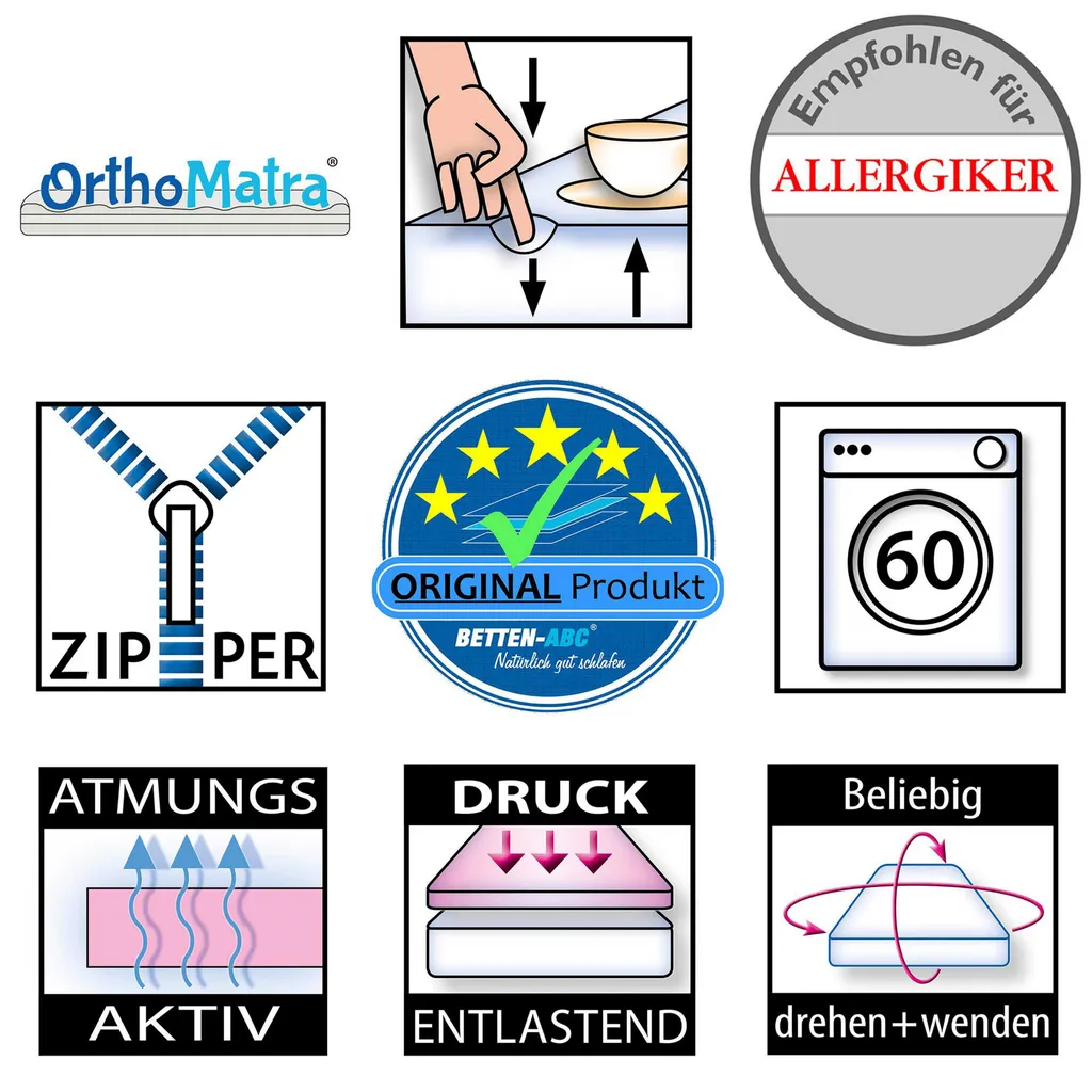 OrthoMatra Bambini Babymatratze, Bezug Waschbar, Gesamthöhe Ca.12 Cm, Mit Klimawatte : 80 X 160 Cm 2 OrthoMatra Bambini Babymatratze, Bezug Waschbar, Gesamthöhe Ca.12 Cm, Mit Klimawatte : 80 X 160 Cm – Bild 2