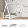 VitaliSpa Kinderbett + Bettschublade Tipi Weiß 208 X 183,5 X 96 Cm Massivholz
