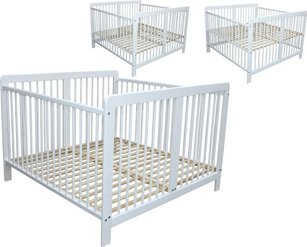 Zwillingsbett Zwillingskinderbett Kinderbett Für Zwillinge Massiv Weiss Mit 2 Matratzen 120x120cm 2 Zwillingsbett Zwillingskinderbett Kinderbett Für Zwillinge Massiv Weiss Mit 2 Matratzen 120x120cm – Bild 2