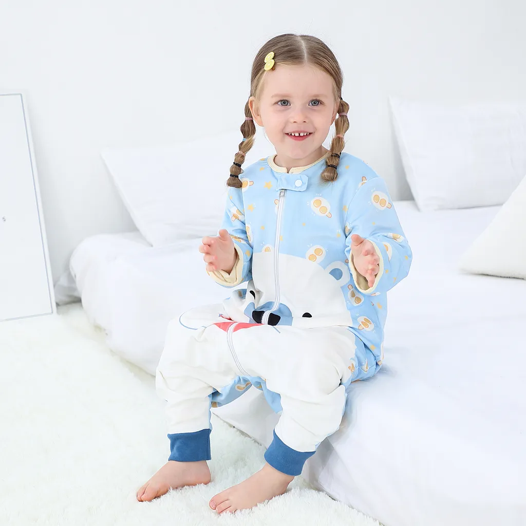 Topchances Baby Schlafsack Neugeboren Winter Leichter Langarm Kinderschlafsack Flanell Cartoon Schlafsack Mit Beinen Outdoor Camping Jungen Mädchen 1-7 Jahre Alt,Hellblau,L 6 Topchances Baby Schlafsack Neugeboren Winter Leichter Langarm Kinderschlafsack Flanell Cartoon Schlafsack Mit Beinen Outdoor Camping Jungen Mädchen 1-7 Jahre Alt,Hellblau,L – Bild 6