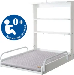 Roba Wandwickelregal, Weiß, Mit Wickelauflage 'roba Style Grau', Klappbar, Platzsparend, 2 Fächer -Babyfreude Deutschland Verkaufs-Shop 910949082205401b640982de6bad18ad