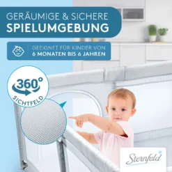 Sternfeld Laufstall Baby - Sicheres Laufgitter Baby Mit Weicher Spielmatte [150x180 Cm] - - Gut -Babyfreude Deutschland Verkaufs-Shop 91f9ac286b7606d7159024442665e093