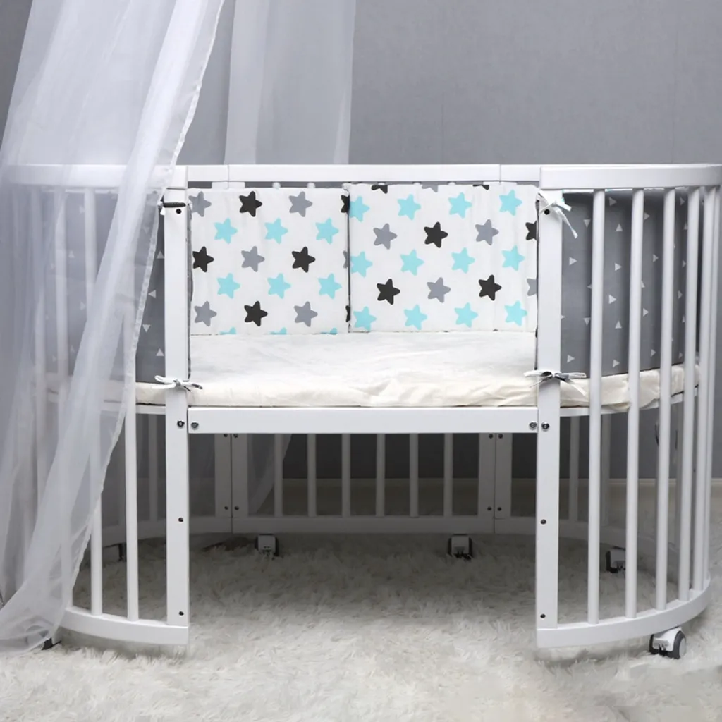 Baby Bettumrandung Nestchen Babybett Umrandungen Bettnestchen Kopfschutz Für Kinderbett Beistellbett Gitterbett 130x30 Cm (Weiß) 8 Baby Bettumrandung Nestchen Babybett Umrandungen Bettnestchen Kopfschutz Für Kinderbett Beistellbett Gitterbett 130x30 Cm (Weiß) – Bild 8
