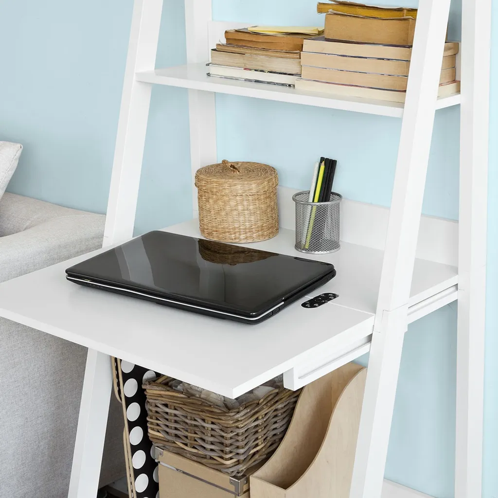 SoBuy Bücherregal,Schreibtisch, Standregal, Mit Korktafel, Klappbar,weiß, FRG115-W 3 SoBuy Bücherregal,Schreibtisch, Standregal, Mit Korktafel, Klappbar,weiß, FRG115-W – Bild 3