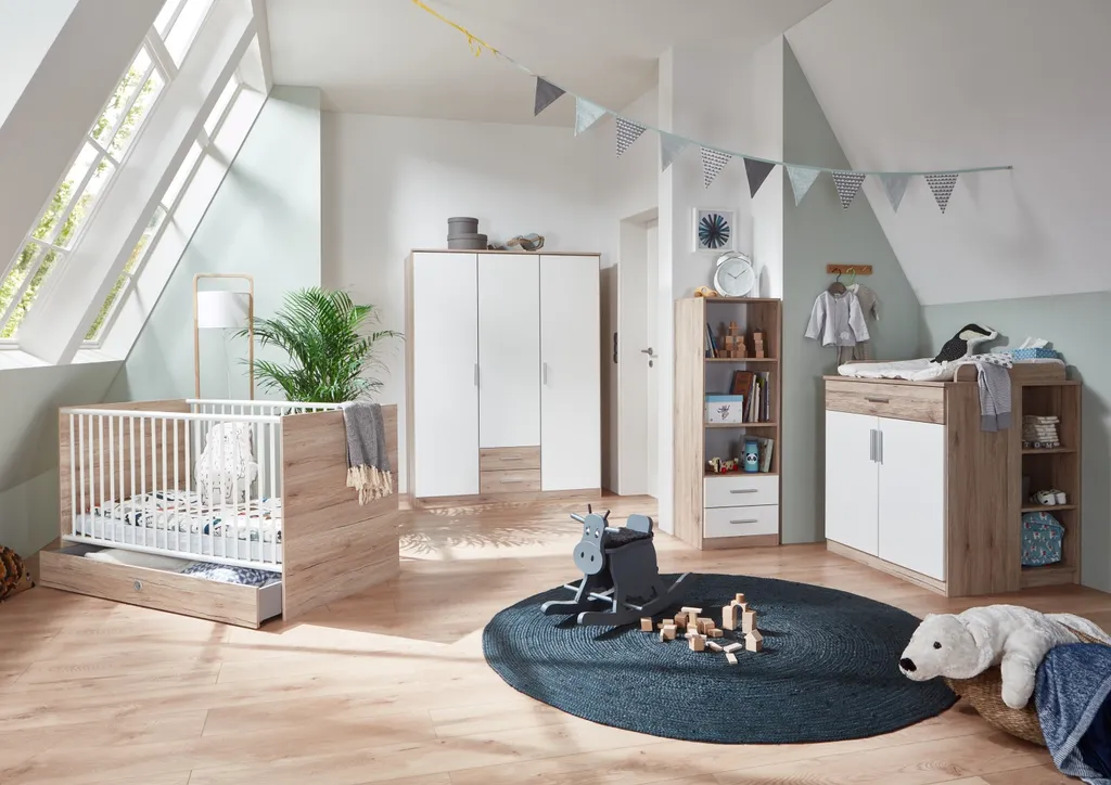 Babyzimmer Kiel 7 Teiliges Komplett Set In Weiß Und Eiche San Remo Von Wimex 1 Babyzimmer Kiel 7 Teiliges Komplett Set In Weiß Und Eiche San Remo Von Wimex