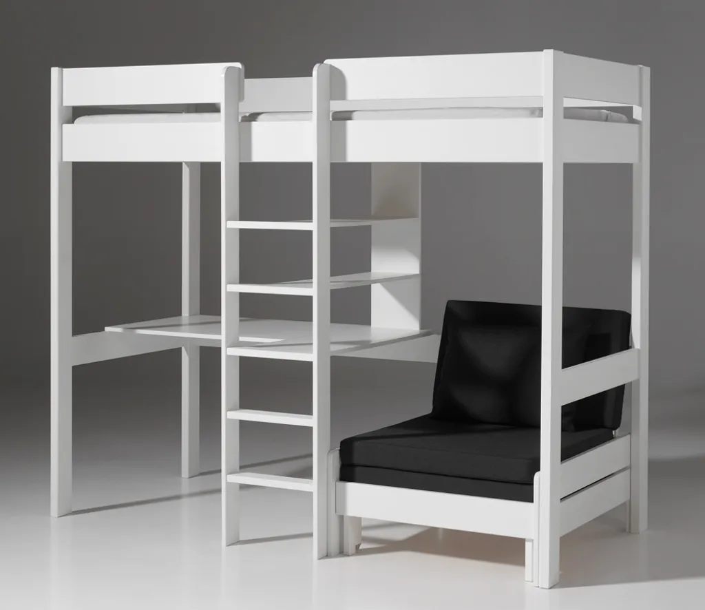 Vipack Hochbett Pino Mit Schreibplatte Und Sesselbett - Kiefer Massiv Weiß Lackiert, Maße: 208 Cm X 175 Cm X 206 Cm; PIOLZB14 8 Vipack Hochbett Pino Mit Schreibplatte Und Sesselbett - Kiefer Massiv Weiß Lackiert, Maße: 208 Cm X 175 Cm X 206 Cm; PIOLZB14 – Bild 8