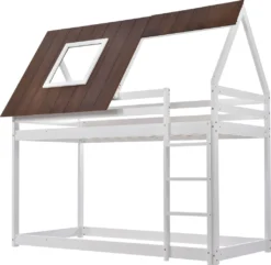 Merax Etagenbett Mit Rechtwinkliger Leiter Und Fallschutz, Dach Und Zäune, Kinderbett 90x200cm Stockbett Hausbett Aus Kiefer, Weiß Und Braun 21 Merax Etagenbett Mit Rechtwinkliger Leiter Und Fallschutz, Dach Und Zäune, Kinderbett 90x200cm Stockbett Hausbett Aus Kiefer, Weiß Und Braun -Babyfreude Deutschland Verkaufs-Shop 9759d868f5a6463cfe31c2b71bc2f20f