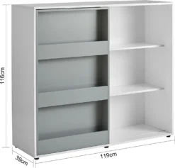 SoBuy KMB33-W Kinder Bücherregal Kinderregal Spielzeugregal Aufbewahrungsregal Für Kinder Schrank Sideboard BHT Ca.: 119x116x39cm -Babyfreude Deutschland Verkaufs-Shop 980add0787d69fb10bf4b9f5fa32044d