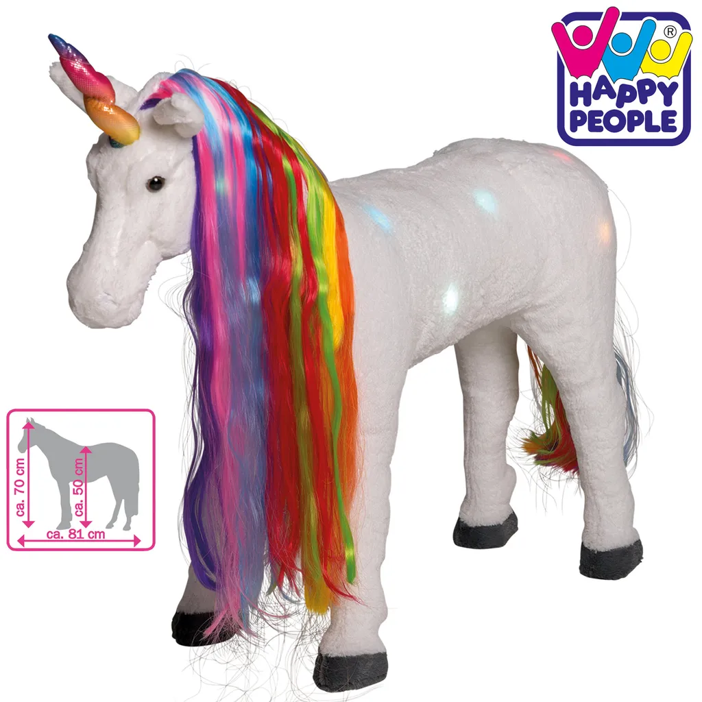 Plüschtier Einhorn Licht + Sound Happy People 58063 3 Plüschtier Einhorn Licht + Sound Happy People 58063 – Bild 3
