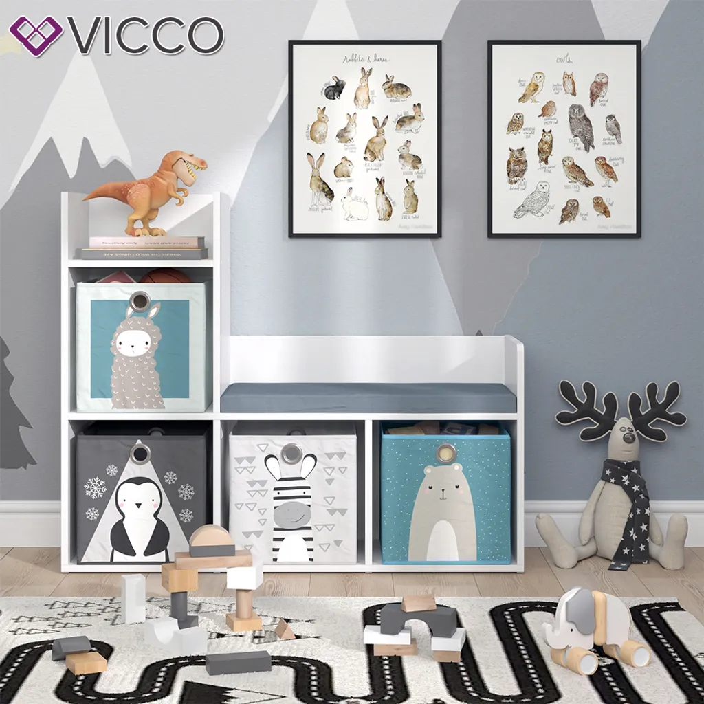 Vicco Kinderregal + Faltbox Luigi Weiß 107,2 X 88,6 X 30,9 Cm Holzwerkstoff 4 Vicco Kinderregal + Faltbox Luigi Weiß 107,2 X 88,6 X 30,9 Cm Holzwerkstoff – Bild 4