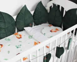 Blattförmige Bettumrandung Zum Kinderbett - Flaschengrün Velvet