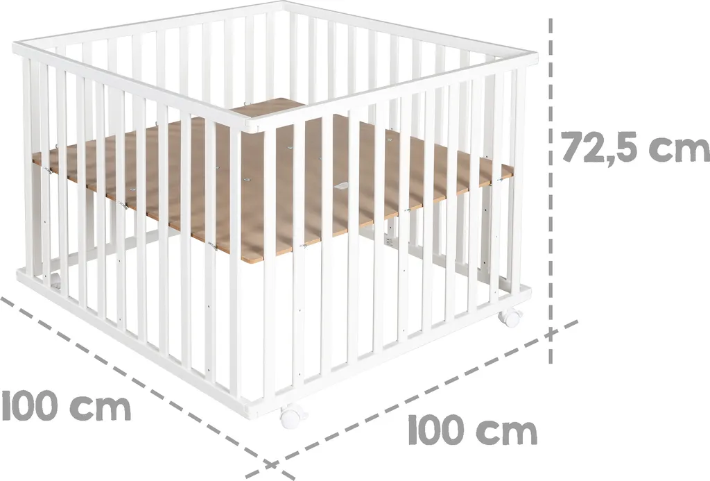 Roba Laufgitter 'Little Stars', 100x100 Cm, Sicheres Spielgitter Inkl. Schutzeinlage & Rollen, Weiß 4 Roba Laufgitter 'Little Stars', 100x100 Cm, Sicheres Spielgitter Inkl. Schutzeinlage & Rollen, Weiß – Bild 4