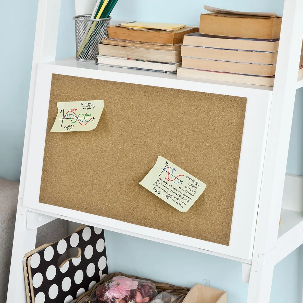 SoBuy Bücherregal,Schreibtisch, Standregal, Mit Korktafel, Klappbar,weiß, FRG115-W 4 SoBuy Bücherregal,Schreibtisch, Standregal, Mit Korktafel, Klappbar,weiß, FRG115-W – Bild 4