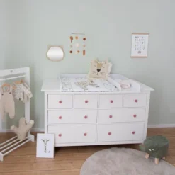 Puckdaddy Wickelaufsatz Matz 159,5x80x10 Cm Holz Weiß Wickelauflage Für IKEA Hemnes Kommode