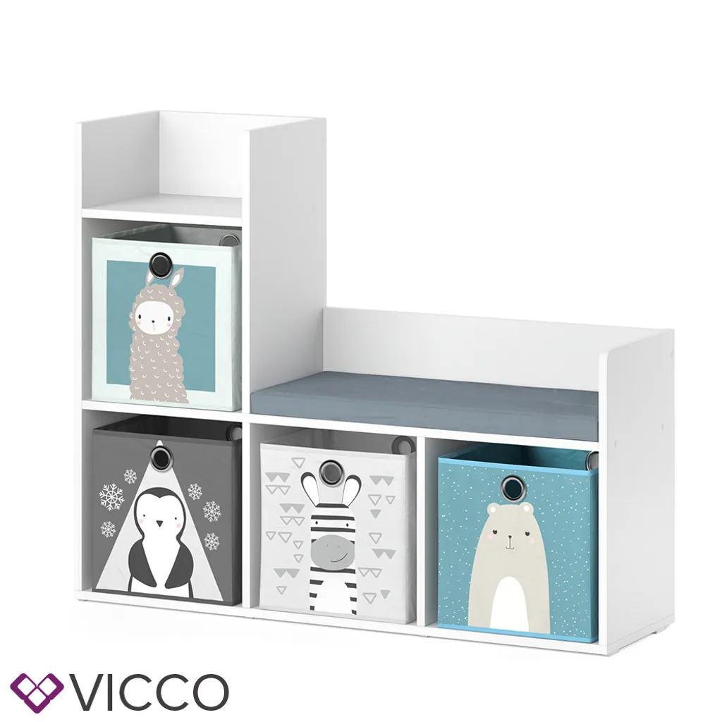 Vicco Kinderregal + Faltbox Luigi Weiß 107,2 X 88,6 X 30,9 Cm Holzwerkstoff 2 Vicco Kinderregal + Faltbox Luigi Weiß 107,2 X 88,6 X 30,9 Cm Holzwerkstoff – Bild 2