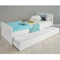 Trendteam Jugendzimmer Bett Ole/Emma Weiß Melamin/ 209 X 78 X 97 Cm