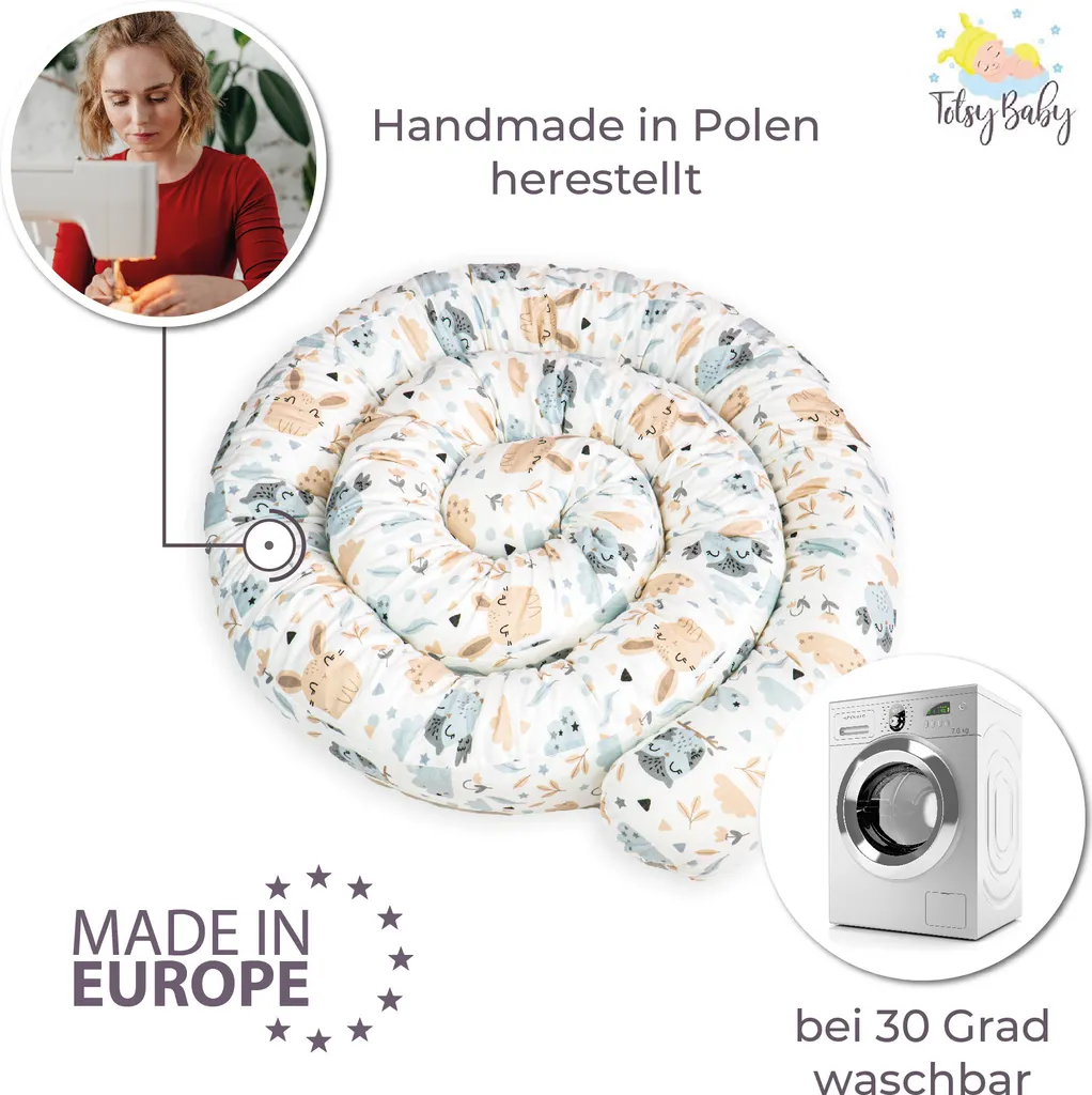 Bettschlange 400 Cm Nestchenschlange Für Baby Bettrolle 4m Bettumrandung Babybettschlange Baumwolle Eulen Und Hasen 2 Bettschlange 400 Cm Nestchenschlange Für Baby Bettrolle 4m Bettumrandung Babybettschlange Baumwolle Eulen Und Hasen – Bild 2