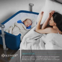 KESSER® Zustellbett Hubi 3in1 Baby Beistellbett Reisebett Babybett Mit Weich Matratze, Mit Rollen Kinderbett, 5-fach Höhenverstellung, Faltbare Seitenwand Für Zu Hause Und Unterwegs, Farbe:Blau 11 KESSER® Zustellbett Hubi 3in1 Baby Beistellbett Reisebett Babybett Mit Weich Matratze, Mit Rollen Kinderbett, 5-fach Höhenverstellung, Faltbare Seitenwand Für Zu Hause Und Unterwegs, Farbe:Blau -Babyfreude Deutschland Verkaufs-Shop ae4911276910195710a6da8ee0b03087