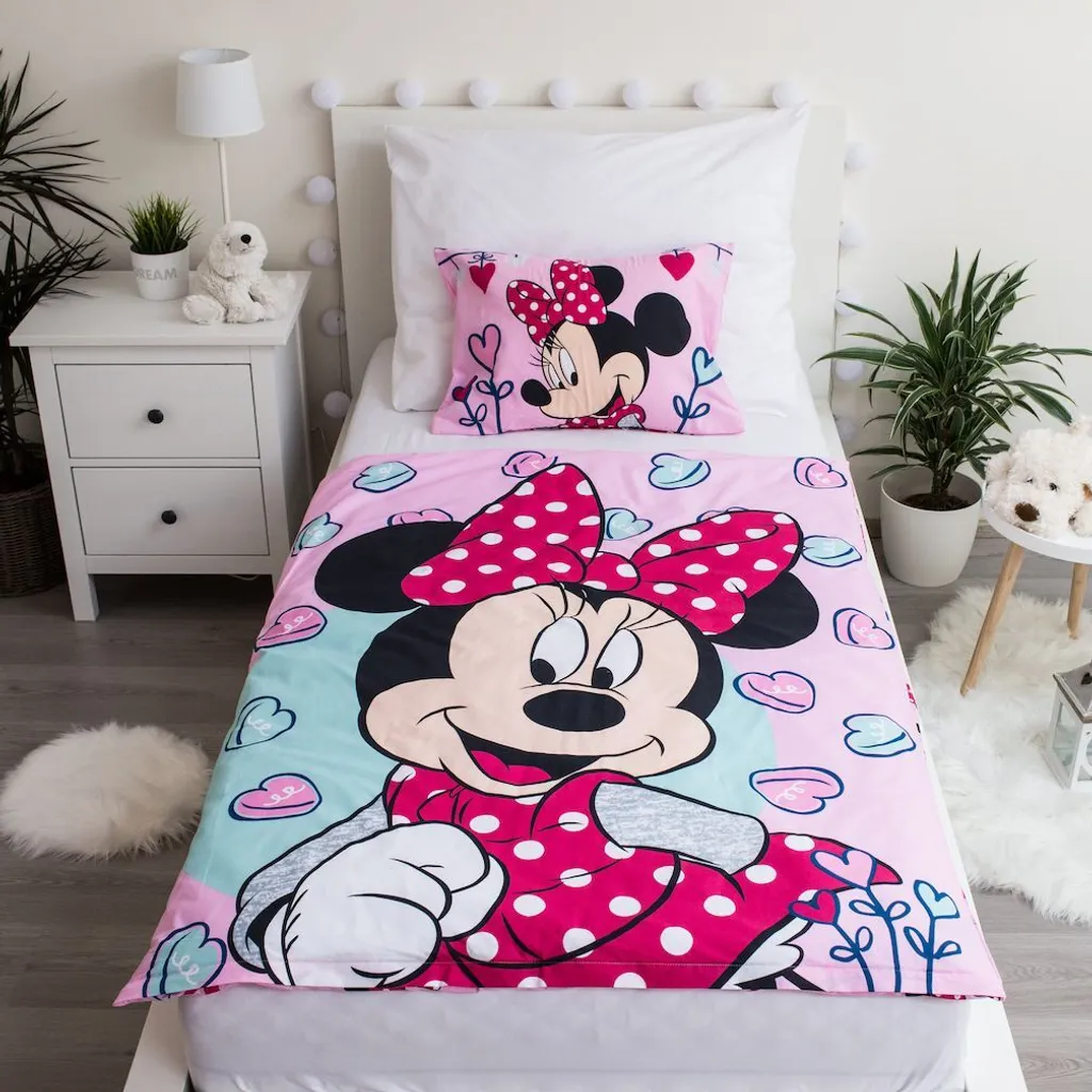 Minnie Maus Baby Kinder Bettwäsche Minnie Pink Mit Herzen 100 X 135 Bettdecke 40 X 60 Cm Kopfkissen 100 % Baumwolle 2 Minnie Maus Baby Kinder Bettwäsche Minnie Pink Mit Herzen 100 X 135 Bettdecke 40 X 60 Cm Kopfkissen 100 % Baumwolle – Bild 2