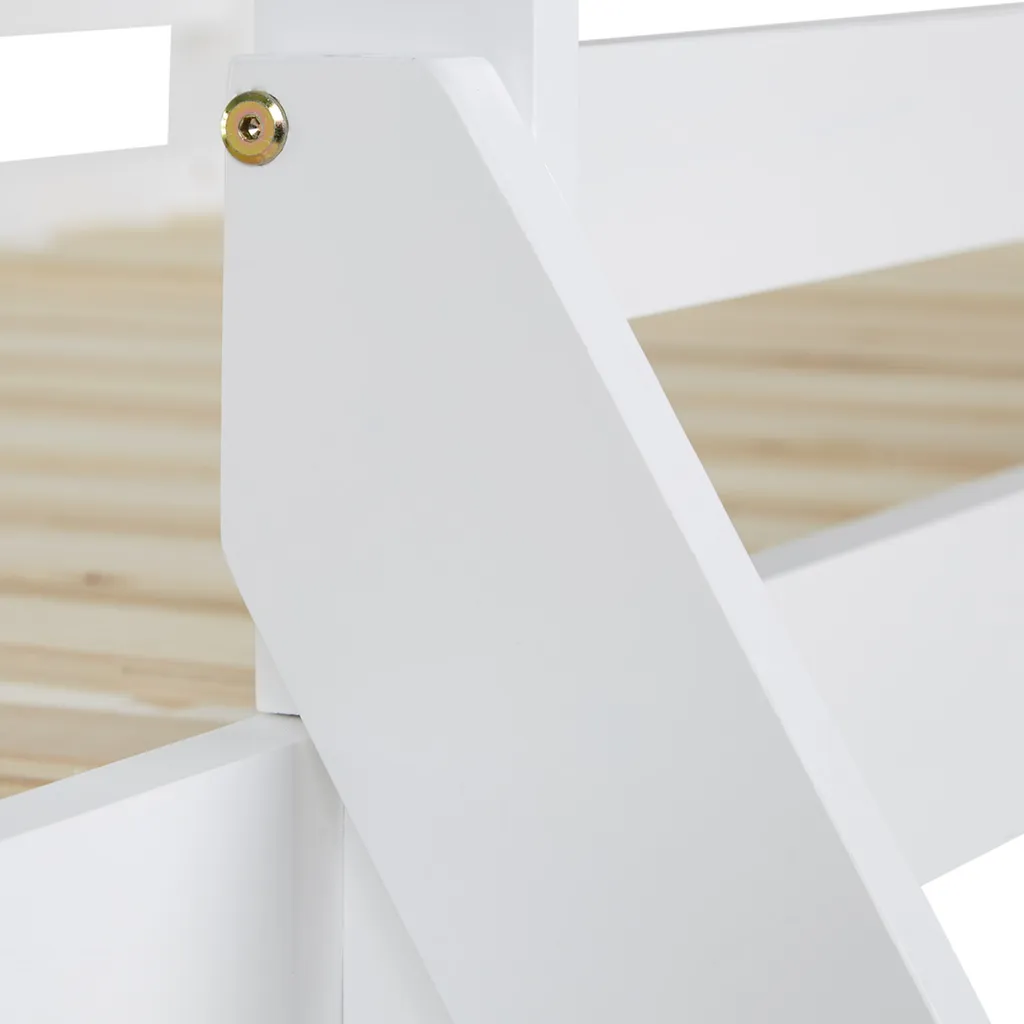 Homestyle4u 1898, Kinderbett Etagenbett 90x200 Und 140x200 Jugendbett Hochbett Weiß Holz 6 Homestyle4u 1898, Kinderbett Etagenbett 90x200 Und 140x200 Jugendbett Hochbett Weiß Holz – Bild 6