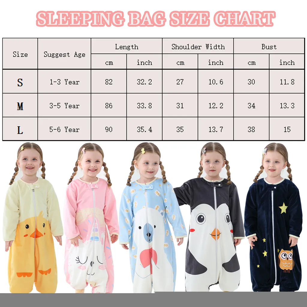 Topchances Baby Schlafsack Neugeboren Winter Leichter Langarm Kinderschlafsack Flanell Cartoon Schlafsack Mit Beinen Outdoor Camping Jungen Mädchen 1-7 Jahre Alt,Hellblau,L 5 Topchances Baby Schlafsack Neugeboren Winter Leichter Langarm Kinderschlafsack Flanell Cartoon Schlafsack Mit Beinen Outdoor Camping Jungen Mädchen 1-7 Jahre Alt,Hellblau,L – Bild 5