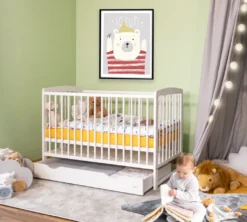 Alcube® Mitwachsendes Babybett 60 X 120 Cm Mit Schublade Gitterbett 120x60 Kiefernholz Zum Kinderbett Umbaubar In Weiß -Babyfreude Deutschland Verkaufs-Shop b552cb543e98f80be63b425639f60ce4