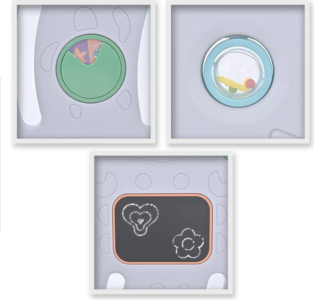 Baby Vivo Laufgitter Aus Kunststoff Faltbar - Kapitän Benjamin In Grau Und Weiß 9 Baby Vivo Laufgitter Aus Kunststoff Faltbar - Kapitän Benjamin In Grau Und Weiß – Bild 9