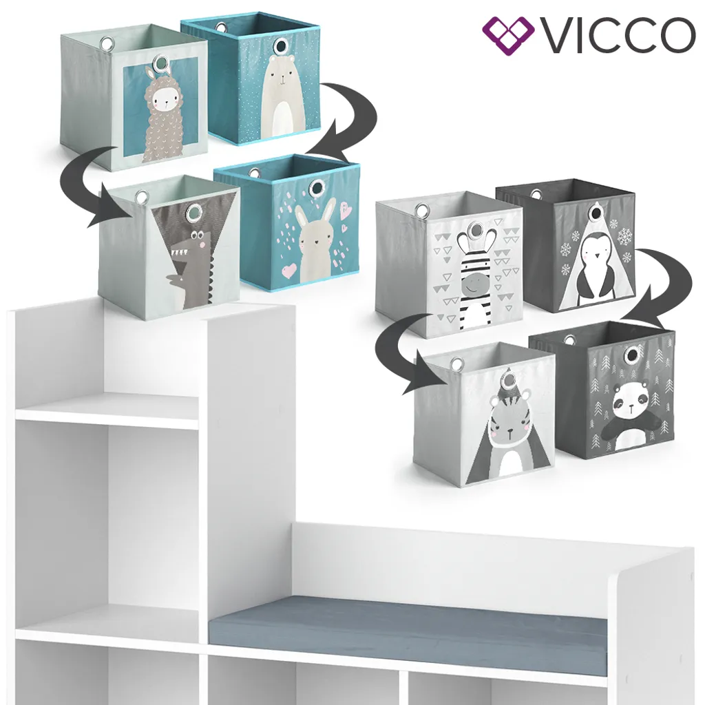 Vicco Kinderregal + Faltbox Luigi Weiß 107,2 X 88,6 X 30,9 Cm Holzwerkstoff 6 Vicco Kinderregal + Faltbox Luigi Weiß 107,2 X 88,6 X 30,9 Cm Holzwerkstoff – Bild 6