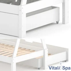 VitaliSpa Kinderbett + Bettschublade Tipi Weiß 208 X 183,5 X 96 Cm Massivholz -Babyfreude Deutschland Verkaufs-Shop b97ea1c620df66061f2c62520ab81272