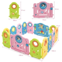 COSTWAY 14 Paneele Laufgitter, Baby Laufstall Mit Tür Und Spielzeugboard, Absperrgitter Mit Sicherheitsschloss, Krabbelgitter Spielzaun Für Kinder 6 Monate-6 Jahre Alt 7 COSTWAY 14 Paneele Laufgitter, Baby Laufstall Mit Tür Und Spielzeugboard, Absperrgitter Mit Sicherheitsschloss, Krabbelgitter Spielzaun Für Kinder 6 Monate-6 Jahre Alt -Babyfreude Deutschland Verkaufs-Shop bb1b0921bda6a2a0d8f1fc35af9f2f9e