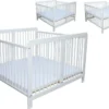Zwillingsbett Zwillingskinderbett Kinderbett Für Zwillinge Massiv Weiss Mit 2 Matratzen 120x120cm