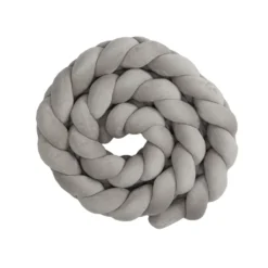 Bettschlange 2,2 M Baby Geflochten Bettumrandung - Bettrolle Für Babybett Nestchen Schlange Nestchenschlange 220cm (Grau, 220 Cm)