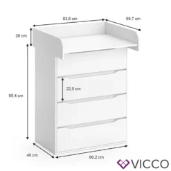 Vicco Wickelkommode Ruben Weiß 83,6 X 117 X 69,7 Cm Holzwerkstoff 10 Vicco Wickelkommode Ruben Weiß 83,6 X 117 X 69,7 Cm Holzwerkstoff -Babyfreude Deutschland Verkaufs-Shop c076ba2b3b809372675f0108d6645478