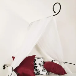 Himmelbett-Set Betthimmel Himmelstange Himmelset Baldachin Raffhalter Himmelhalter Länge 80 Cm Weiß