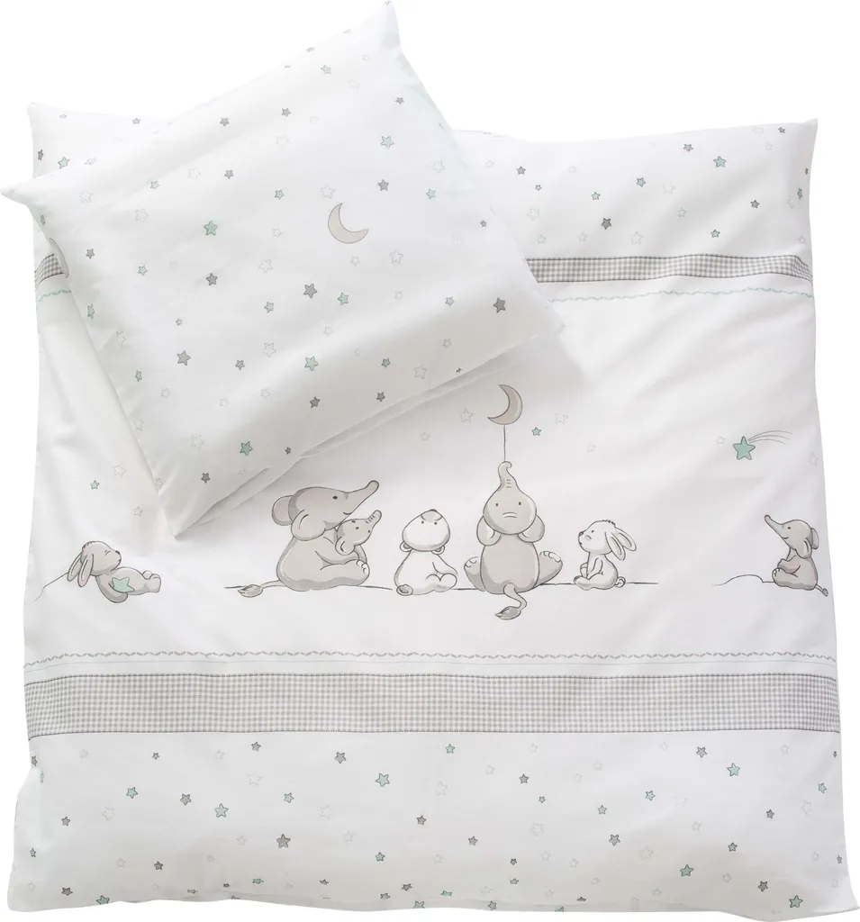 Roba Wiegenset 2-tlg, 'Sternenzauber', Wiegenbettwäsche 80x80 Cm, Wendebettwäsche, 100% Baumwolle 2 Roba Wiegenset 2-tlg, 'Sternenzauber', Wiegenbettwäsche 80x80 Cm, Wendebettwäsche, 100% Baumwolle – Bild 2