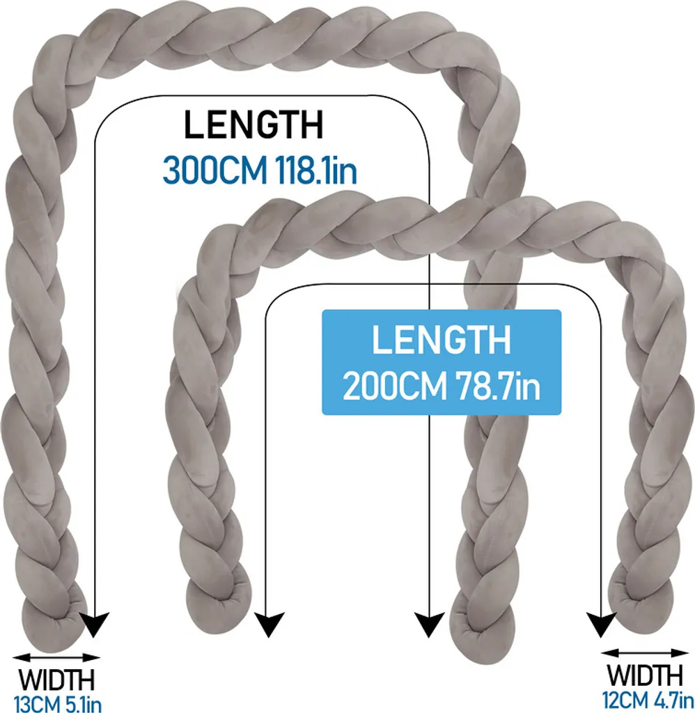 Lospitch 3M Baby Nestchen Bettschlange Babyschlafhilfe Kinder Baby Stereotypes Kissen Grau 2 Lospitch 3M Baby Nestchen Bettschlange Babyschlafhilfe Kinder Baby Stereotypes Kissen Grau – Bild 2