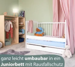 Alcube® Mitwachsendes Babybett 60 X 120 Cm Mit Schublade Gitterbett 120x60 Kiefernholz Zum Kinderbett Umbaubar In Weiß -Babyfreude Deutschland Verkaufs-Shop c83024460c84d8e877e2d64c054cd144