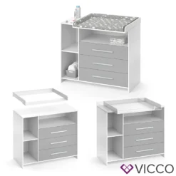 Vicco Wickelkommode Oskar Weiß Grau 113 X 100 X 53 Cm Holzwerkstoff -Babyfreude Deutschland Verkaufs-Shop caff319affb812b6066d0a0777327838