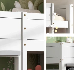 Merax Etagenbett 90x200 Cm Kinderbett Hochbett Mit Zwei Beschreibbaren Tafeln, Klein Ablage Und Leiter, Spielbett Aus Kiefer Für Jungen Und Mädchen, Weiß 21 Merax Etagenbett 90x200 Cm Kinderbett Hochbett Mit Zwei Beschreibbaren Tafeln, Klein Ablage Und Leiter, Spielbett Aus Kiefer Für Jungen Und Mädchen, Weiß -Babyfreude Deutschland Verkaufs-Shop cb291b466a54c28327c6e99986489d12